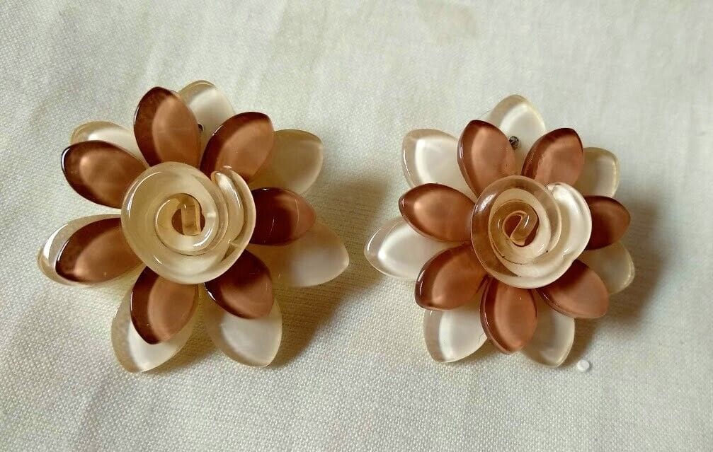 Pendientes acetato mujer forma de flor cierre presión Nuevos - Imagen 7