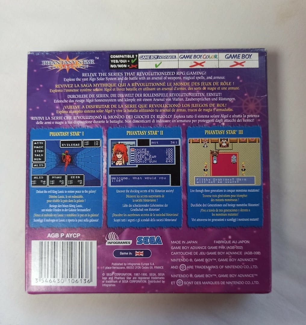 PHANTASY STAR COLLECTION como nuevo completo GB advance Pal ORIGINAL(156) - Imagen 3