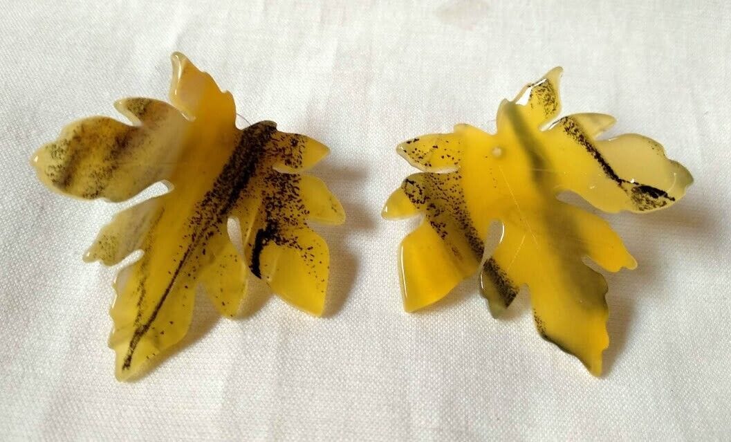 Pendientes mujer en acetato con forma de hoja cierre de presión Nuevos - Imagen 8