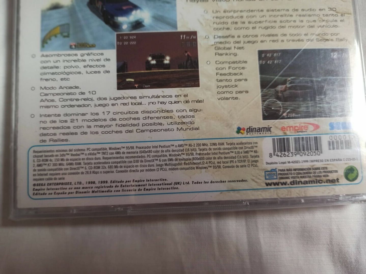 SEGA RALLY CHAMPIONSHIP PC WIN 95 / 98 Nuevo precintado (142) - Imagen 4