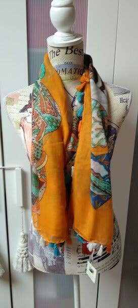 Pañuelo con bonito estampado en alegres colores diferentes colores (134) - Imagen 4