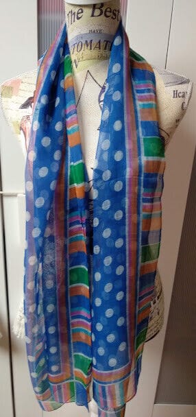 Fular 100% poliester combinado con lunares(134)