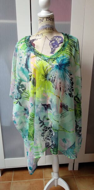 Vestido playa kaftan mujer talla única con bordado  Nuevo con etiquetas. (135)