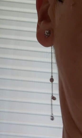 Pendientes  Plata de Ley largos con circonitas presión Nuevos - Imagen 6