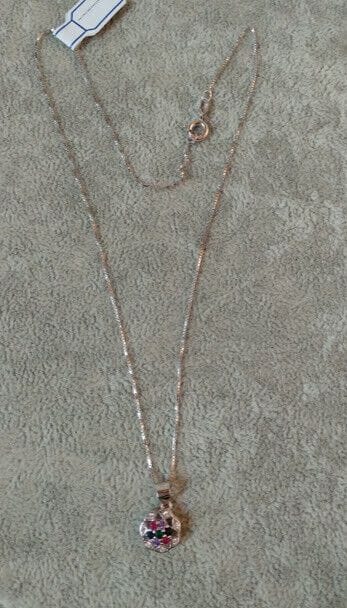 Pendientes y gargantilla con piedras Plata de Ley Rodiada presión Nuevos (106) - Imagen 4