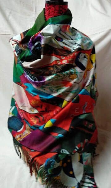 Pasmina Cashmere estampado pareja Nuevo con etiquetas (105)