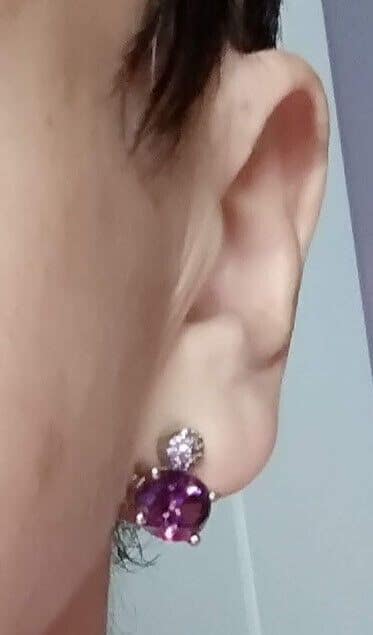 Pendientes Plata de Ley rodiada vintage con amatista cierre de presión ºNuevos - Imagen 6