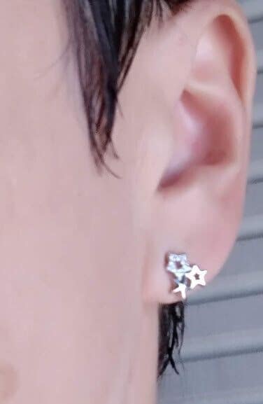 Pendientes Plata de Ley 3 estrellas presión Nuevos - Imagen 6