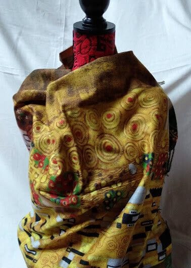 Pasmina Cashmere estampado inspirado cuadro Klimt  Nuevo con etiquetas (105)
