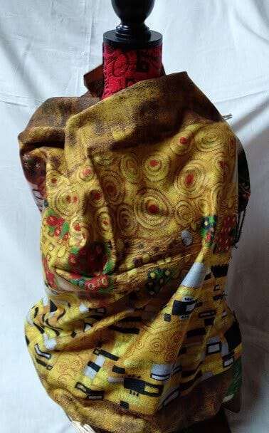 Pasmina Cashmere estampado inspirado cuadro Klimt  Nuevo con etiquetas (105)
