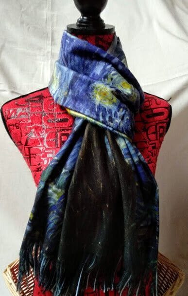 Pasmina Cashmere estampado inspirado cuadro van Gogh Nuevo con etiquetas (105) - Imagen 3