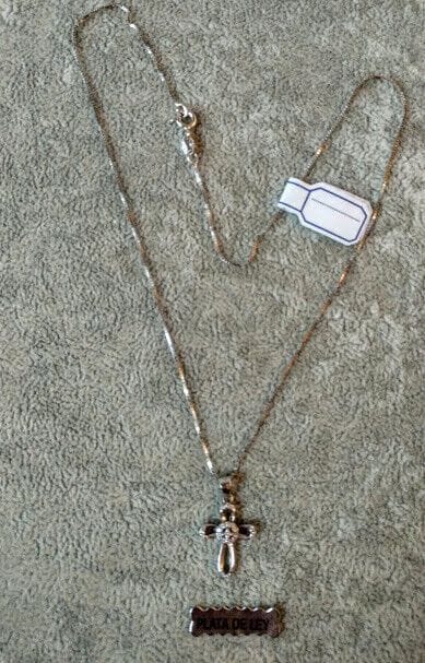 Collar con colgante con forma de cruz Plata de Ley Rodiada Nuevos (106) - Imagen 4