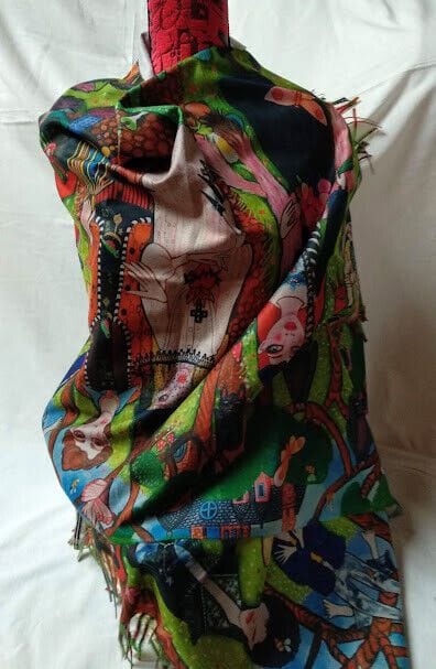 Pasmina Cashmere estampado figuras bosque Nuevo con etiquetas (105)