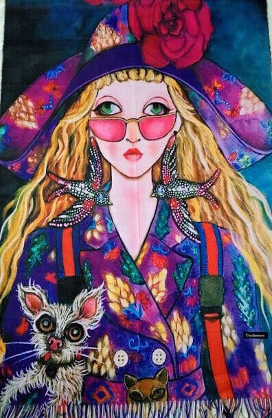 Pasmina Cashmere estampado hippy Nuevo con etiquetas (105) - Imagen 4