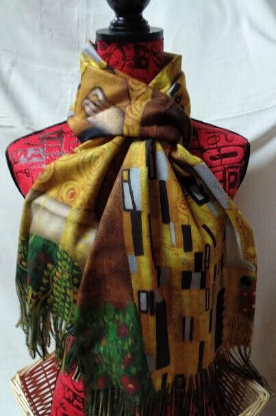 Pasmina Cashmere estampado inspirado cuadro Klimt  Nuevo con etiquetas (105) - Imagen 3