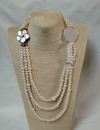 Collar perlas barrocas naturales con madreperla  Nuevo con etiquetas(105)