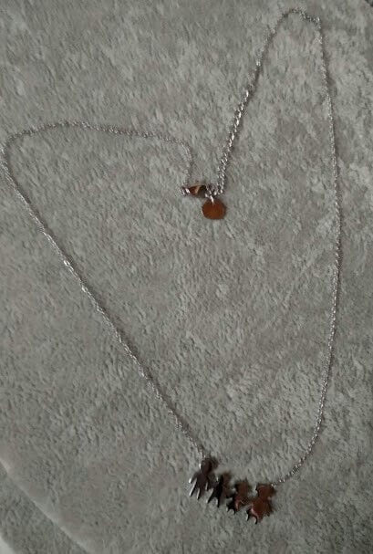Collar gargantilla acero antialergico con colgantes familia Nuevos (106) - Imagen 4