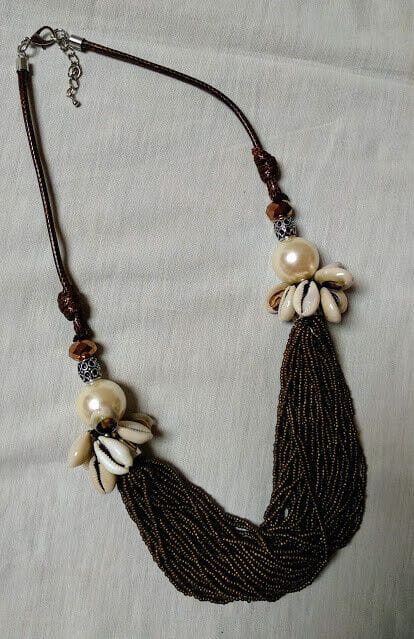 Collar étnico mujer con piedras,perlas y conchas Nuevo - Imagen 3