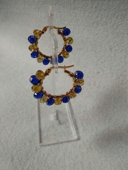 Pendientes acero dorados anti-alergicos con cristal de roca Nuevos - Imagen 3