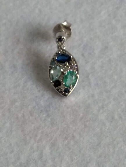 Pendientes Plata de Ley lagrima con piedras presión Nuevos - Imagen 6