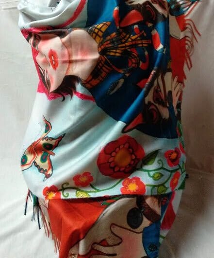 Pasmina Cashmere estampado chica con perros Nuevo con etiquetas (105)
