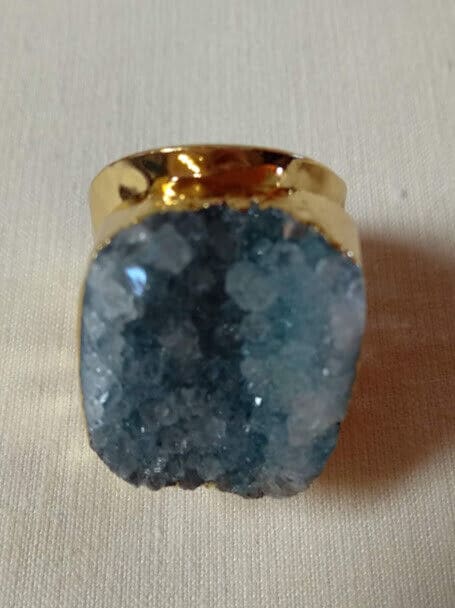 Anillo sortija mujer bisutería geoda colores Nuevo - Imagen 10