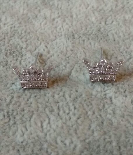 Pendientes Plata de Ley 3 corona presión Nuevos (106)