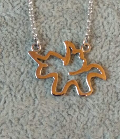Collar colgante unicornio gargantilla mujer  Plata de Ley Rodiada  Nuevos (106)