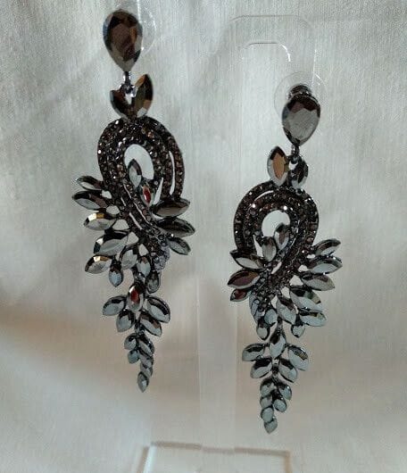 Pendientes fantasía largos fiesta cristal presión nuevo con etiqueta (106)