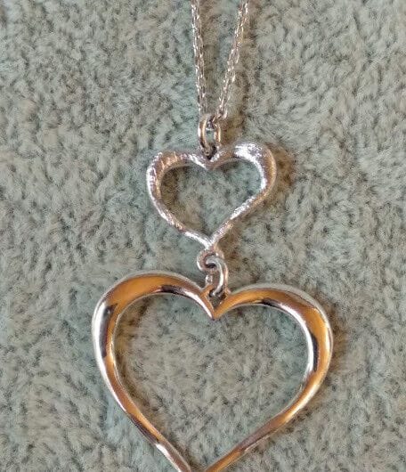 Collar gargantilla mujer corazones  Plata de Ley Rodiada  Nuevos (106)