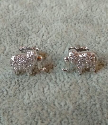 Pendientes Plata de Ley 3  elefante presión Nuevos (106)