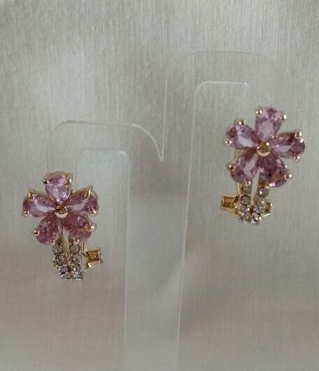 Pendientes mujer bisutería flor cierre omega Nuevos (106)