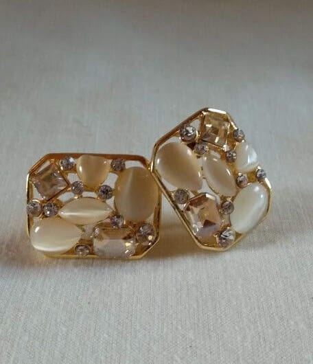 Pendientes mujer bisutería piedras cierre omega Nuevos (106)