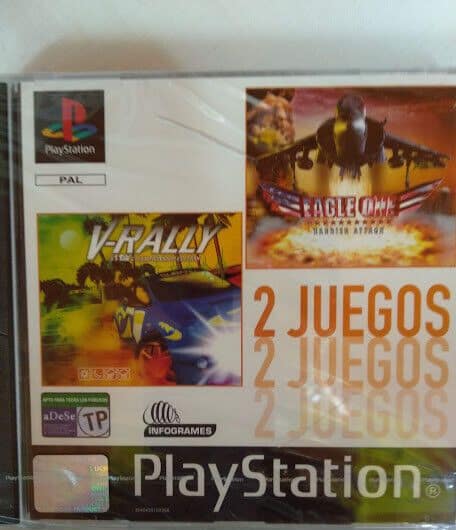 V-RALLY Y EAGLE ONE HARRIER ATTACK  Playstation 1 NUEVO Y PRECINTADO PAL