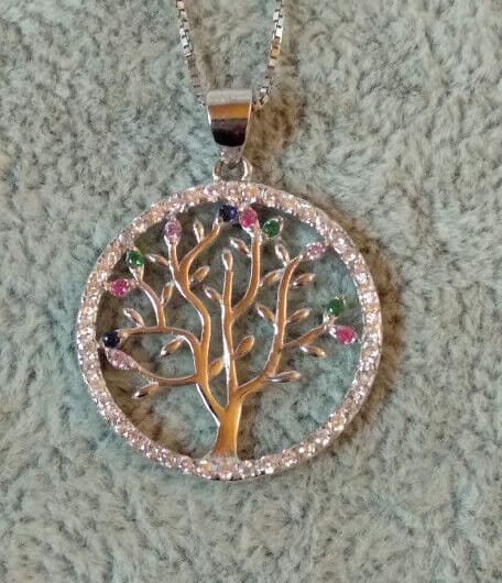 Collar con colgante Arbol de la vida Plata de Ley Rodiada  Nuevos (106)