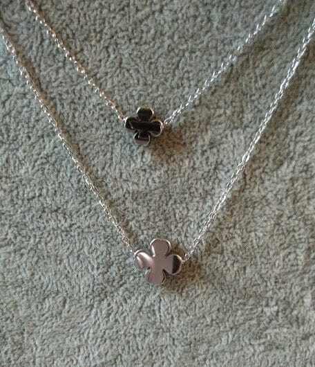 Collar gargantilla doble acero antialergico con colgantes flor Nuevos (106)