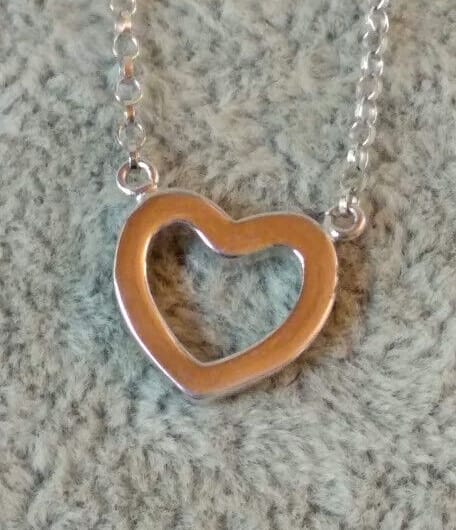 Collar con corazón gargantilla mujer  Plata de Ley Rodiada  Nuevos (106)