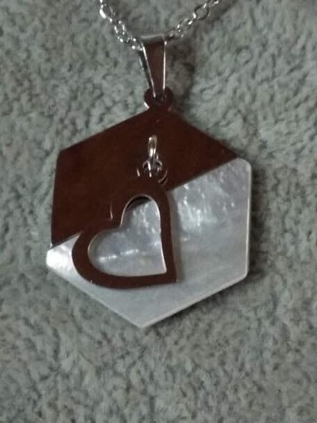 Collar gargantilla y pendientes  acero  con colgante  corazon Nuevos (106) - Imagen 3