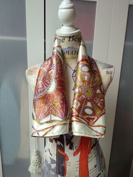 Pañuelo cuello mujer cuadrado estampado (135) - Imagen 3