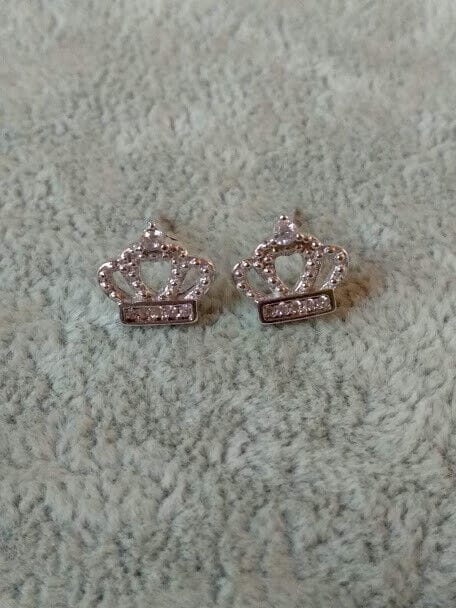 Pendientes Plata de Ley 3  corona real presión Nuevos (106) - Imagen 3
