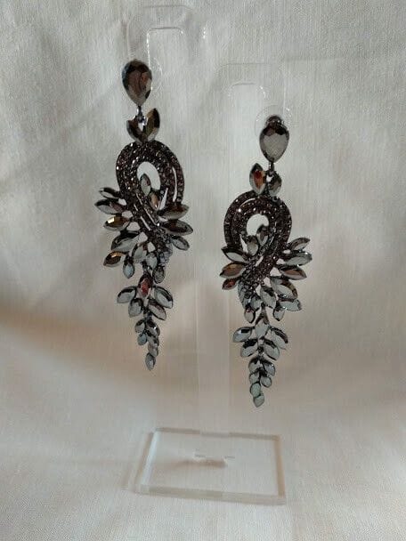 Pendientes fantasía largos fiesta cristal  presión nuevo con etiqueta (106) - Imagen 3