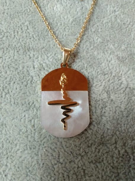 Collar gargantilla y pendientes  acero con baño dorado y colgante  Nuevos (106) - Imagen 3