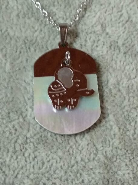 Collar gargantilla y pendientes  acero  con colgante de elefante Nuevos (106) - Imagen 3