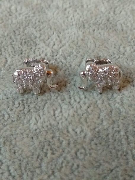 Pendientes Plata de Ley 3  elefante presión Nuevos (106)