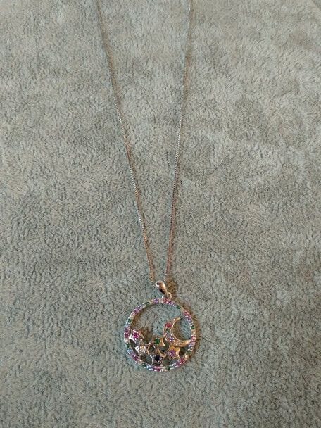 Collar con colgante de estrella con piedra Plata de Ley Rodiada Nuevos (106) - Imagen 3