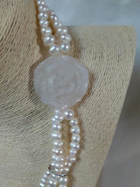 Collar perlas barrocas naturales con madreperla Nuevo con etiquetas(105) - Imagen 3