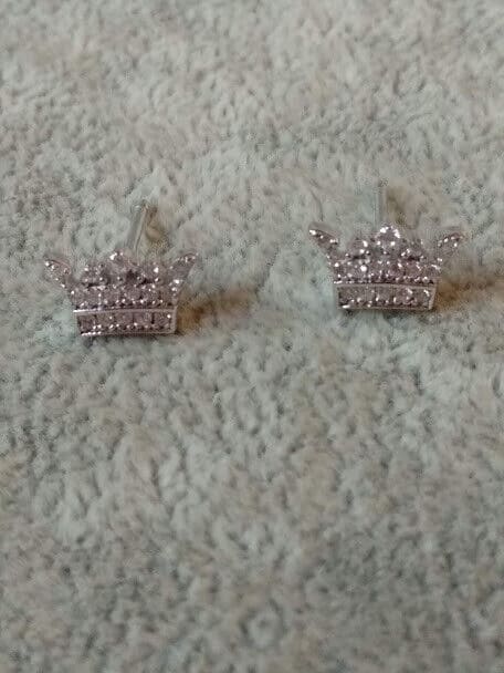 Pendientes Plata de Ley 3  corona presión Nuevos (106) - Imagen 3