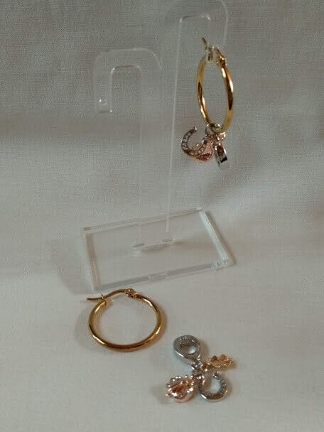 Pendientes de aro en acero dorado colgante intercambiable Nuevos (106) - Imagen 6