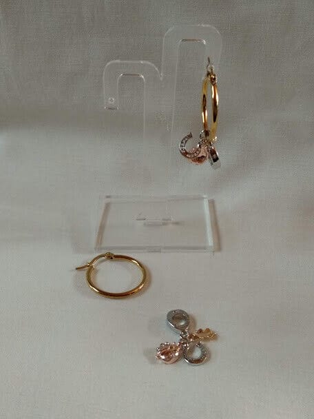 Pendientes de aro en acero dorado colgante intercambiable Nuevos (106) - Imagen 8