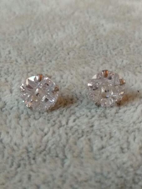 Pendientes Plata de Ley 3 circonita presión Nuevos (106)